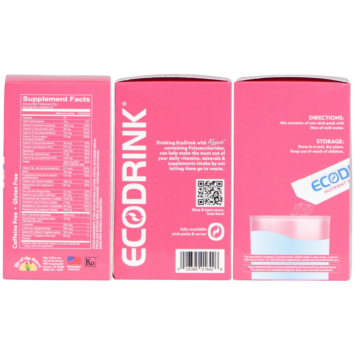 Eco Drink EcoDrink boîte de 24 sachets sur fond blanc