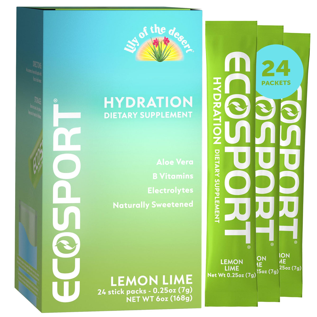 Eco Drink Énergie Instantanée Citron Lime paquet de 24 sachets