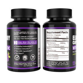 ECO-TASTE Capsules de Sureau Noir avec Zinc et Vitamine C, vue latérale
