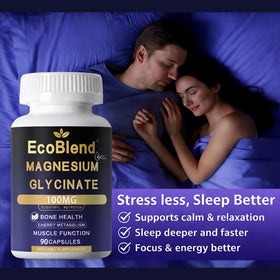 EcoBlend Glycinate de Magnésium 100mg capsules végétales