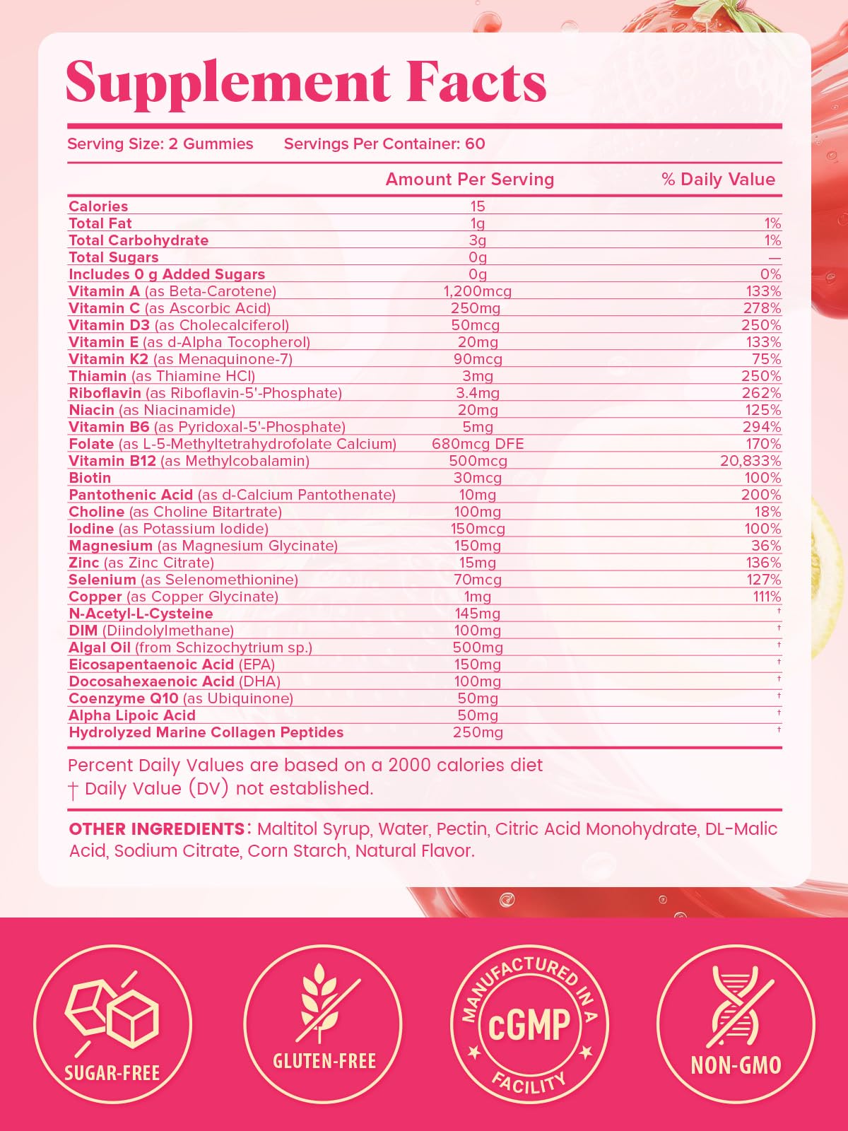 ECOFIB Multivitamines Méthylées Femme côté du sachet