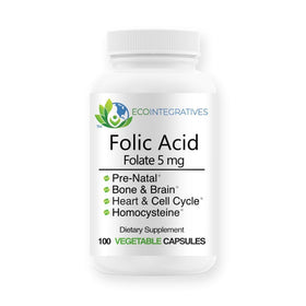 EcoIntegratives Acide Folique 5 mg Complément Alimentaire - Boîte de 100 Capsules Végétales
