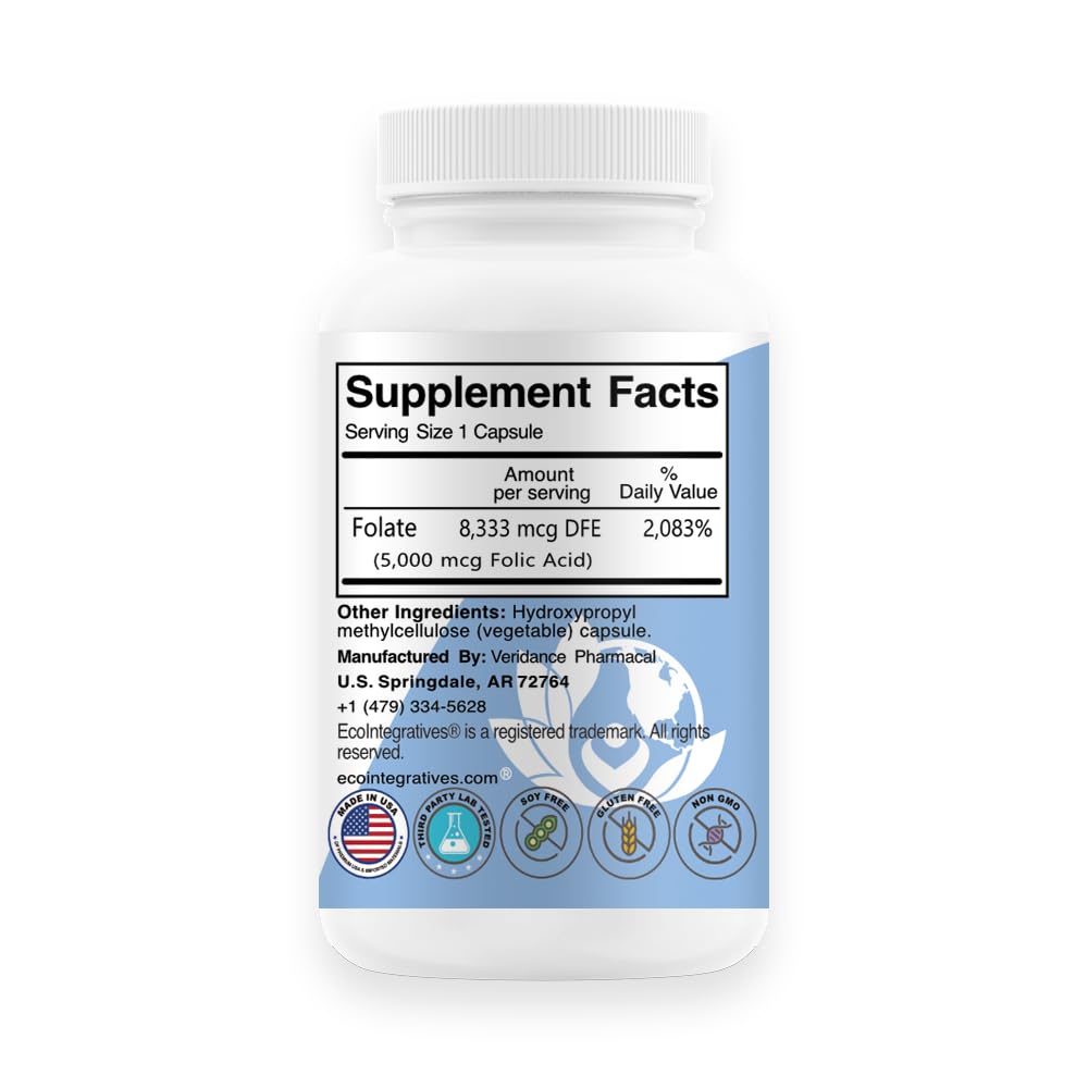 EcoIntegratives Acide Folique 5 mg - Vue de côté de la boîte