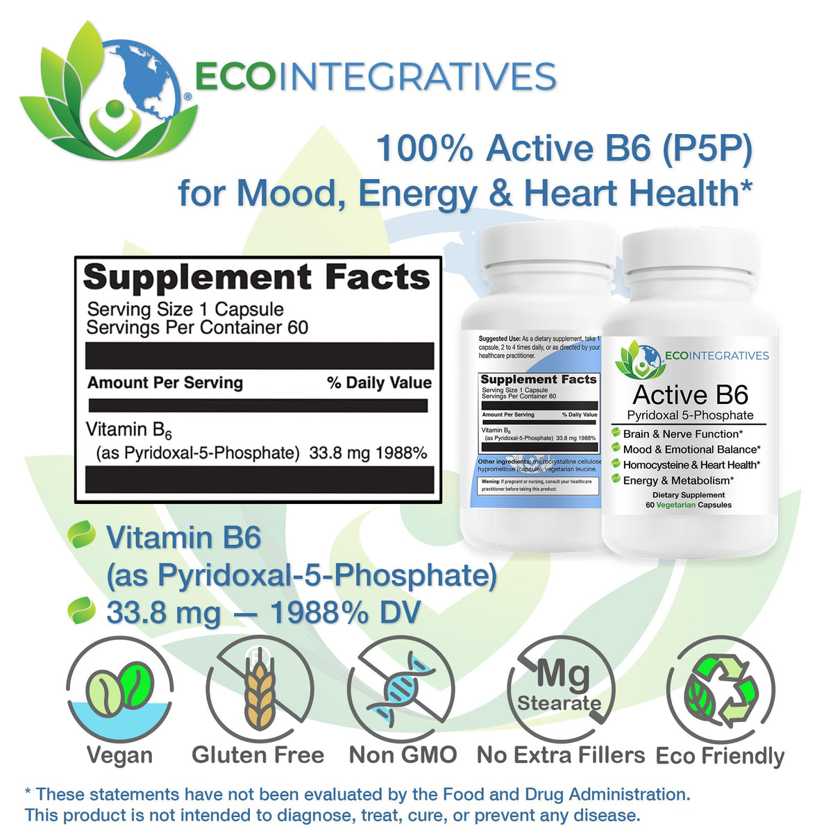 EcoIntegratives B6 P5P 60 gélules végétariennes - présentation du produit