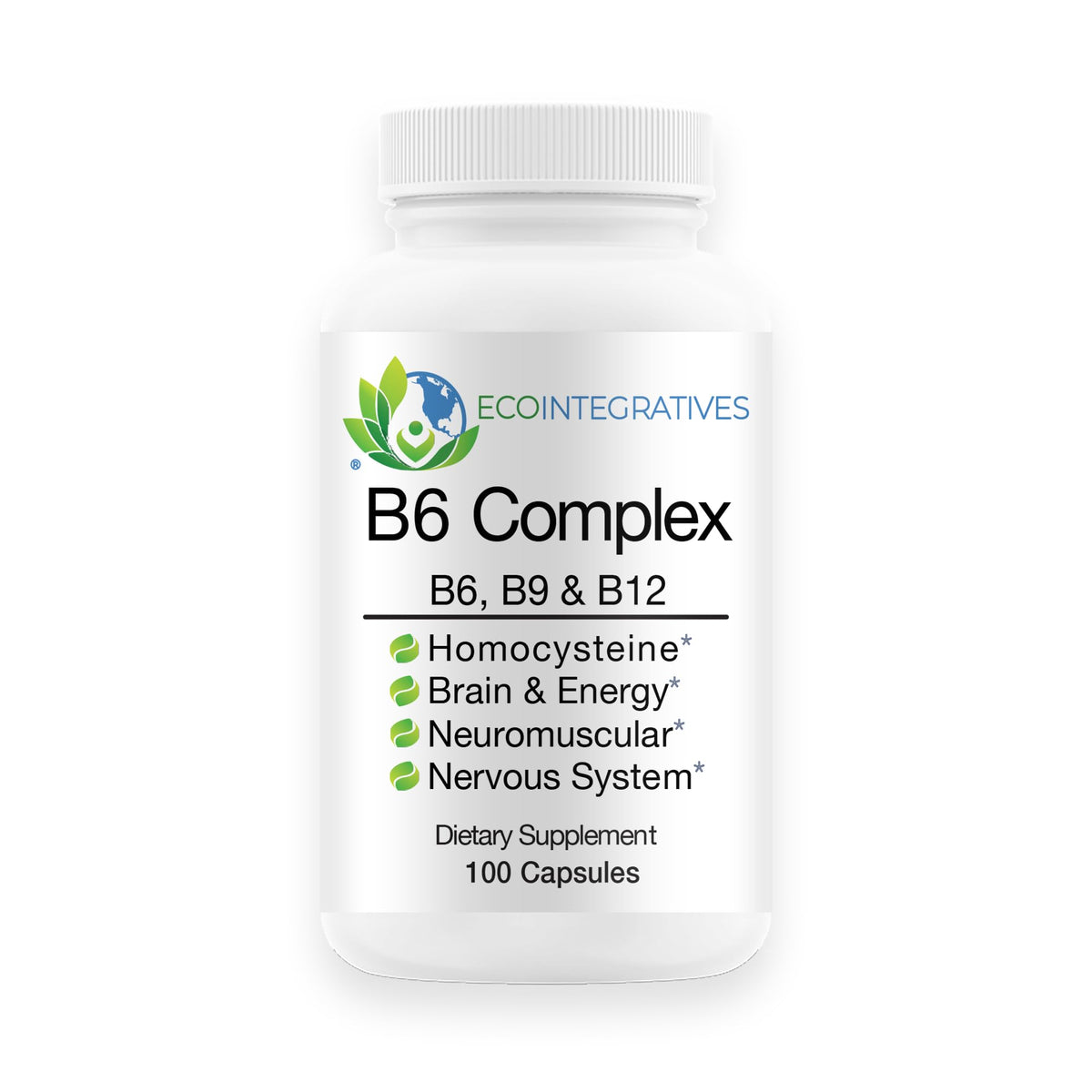 EcoIntegratives Complexe de Vitamines B6, B9 et B12 - vue avant du produit