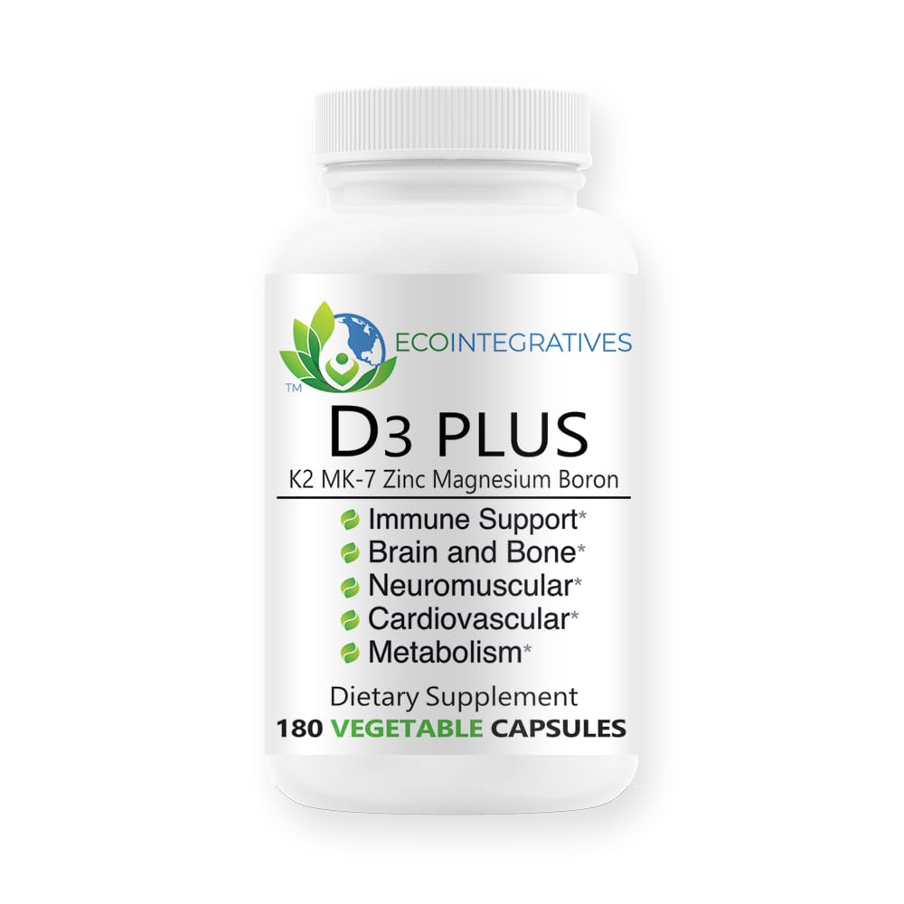 EcoIntegratives D3 Plus Boron Vitamine K2 Magnésium Zinc 180 capsules vue de face