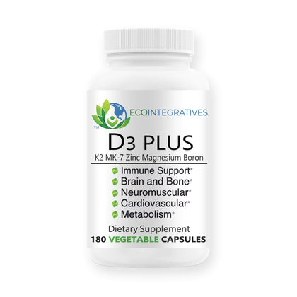 EcoIntegratives D3 Plus Boron Vitamine K2 Magnésium Zinc 180 capsules vue de face