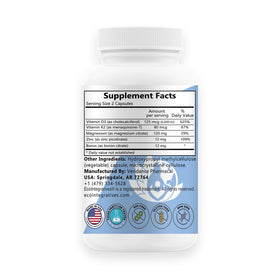 EcoIntegratives D3 Plus Boron Vitamine K2 Magnésium Zinc 180 capsules emballage