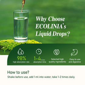 ECOLINIA Gouttes Chanca Piedra dans un verre d'eau