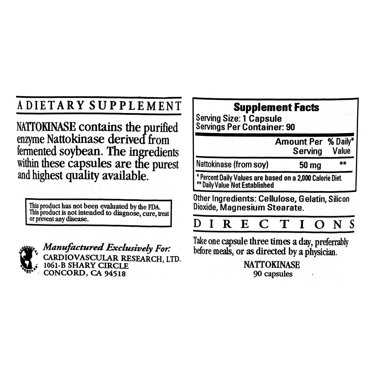 ECOLOGICAL FORMULAS Nattokinase 50mg packaging details