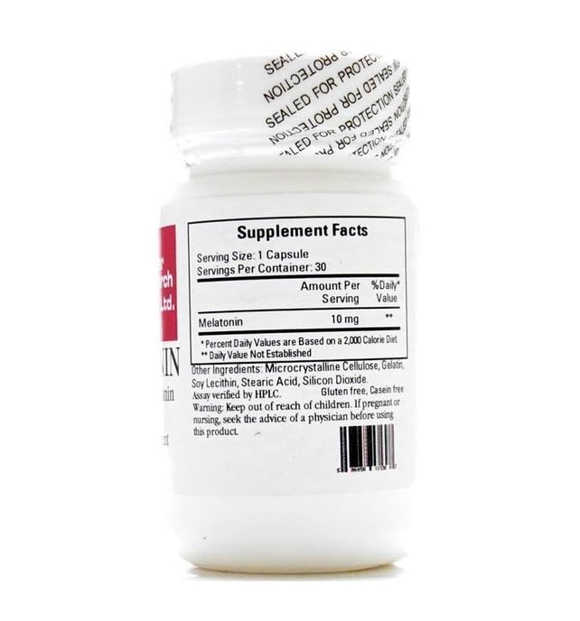 Ecological Formulas Oncotonin Melatonin 10 mg 30 Caps - arrière de l'emballage