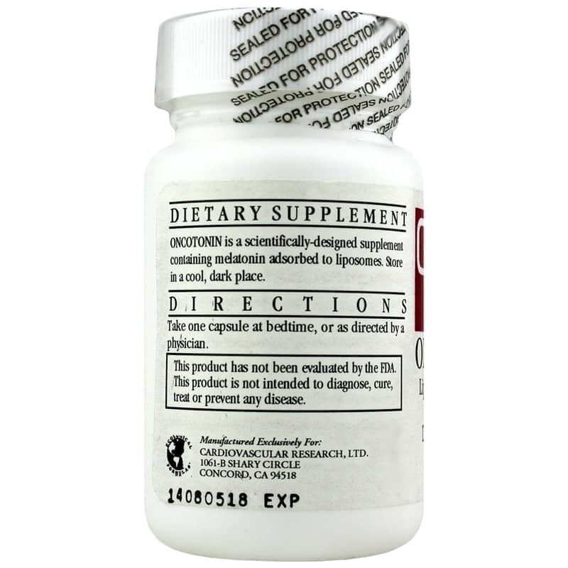 Ecological Formulas Oncotonin Melatonin 10 mg 30 Caps - gélules en gros plan