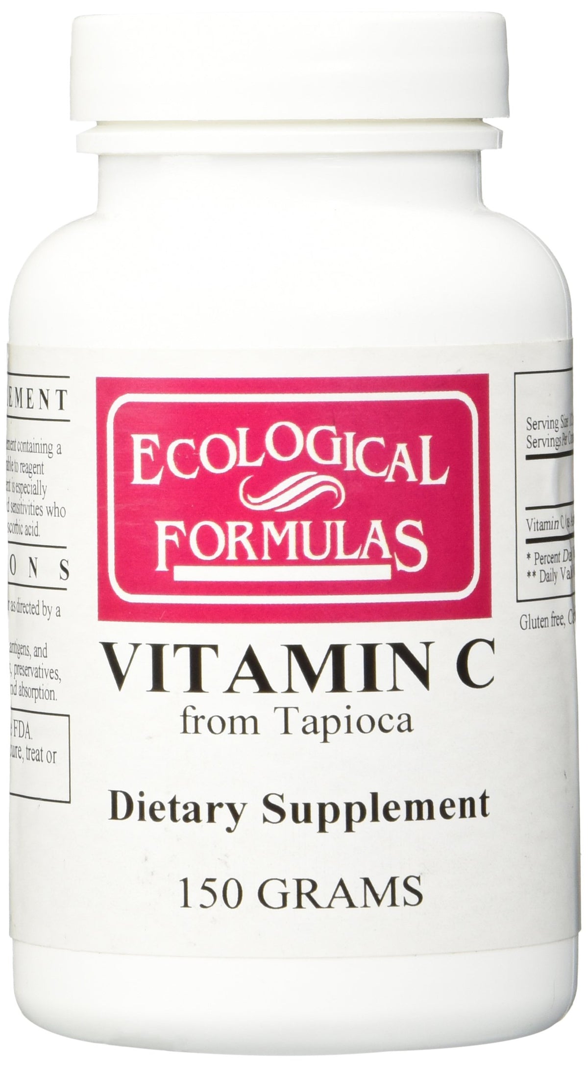 Ecological Formulas Vitamine C de Tapioca 150 g, vue de face