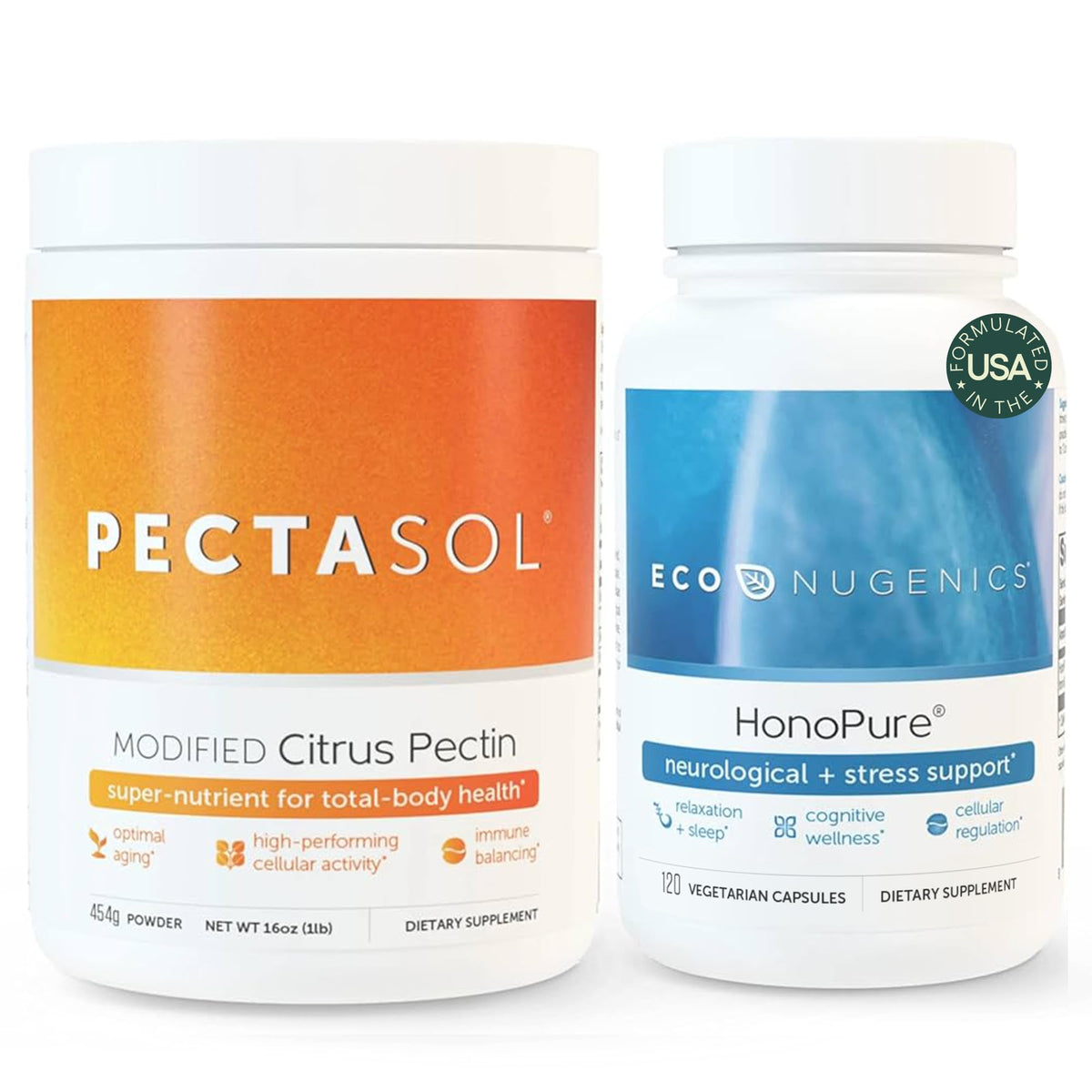 EcoNugenics Complément Alimentaire Cérébral HonoPure + PectaSol 454g vue de face
