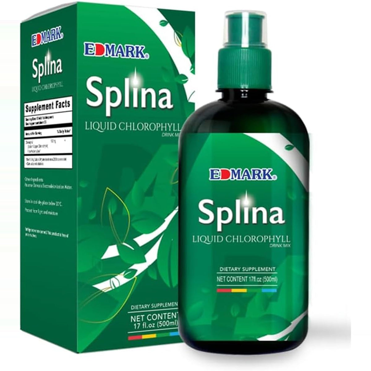 EDMARK Splina Chlorophylle Liquide 500ml - vue avant de la bouteille