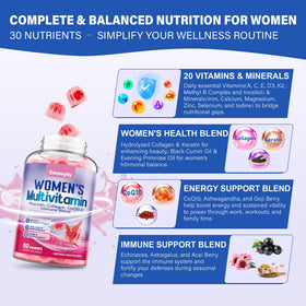 Edmmyliy multivitamines gélifiées pour femmes, gélifiés en gros plan