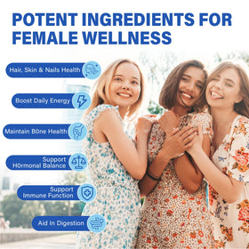 Edmmyliy multivitamines gélifiées pour femmes, présentation avec une cuillère