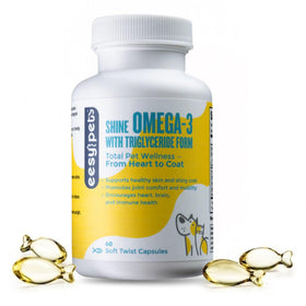 EESY PET Omega-3 Huile de Poisson pour Chiens et Chats, 60 Capsules, vue de face