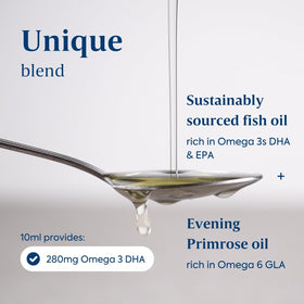 Efalex Omega 3 + 6 150ml vu de côté avec bouchon