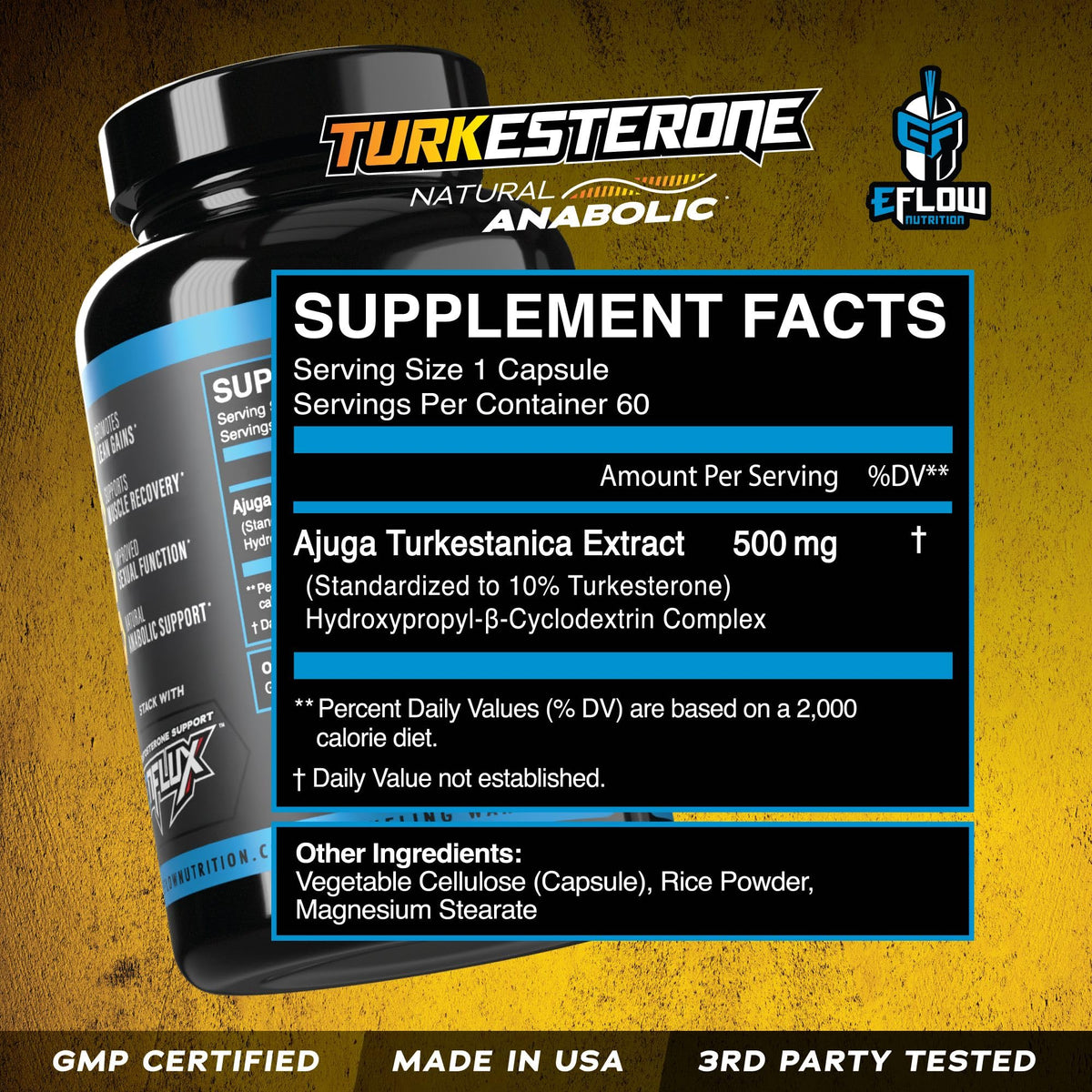 eFlow Nutrition Turkesterone 60 capsules - prise en main