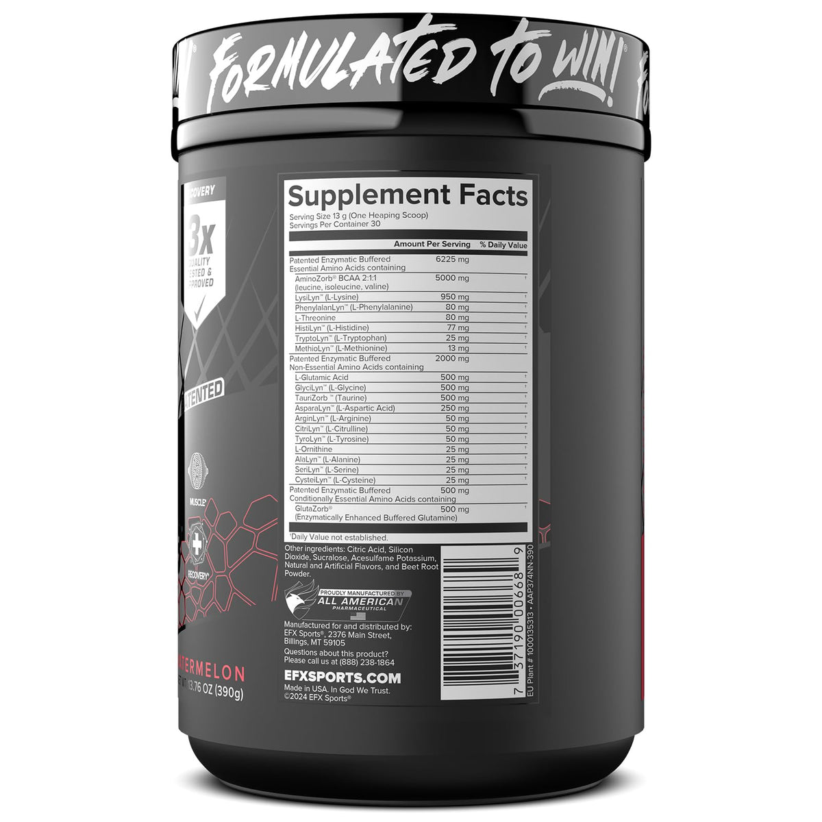 EFX Sports Aminozorb Elite 21 481g avec des fruits frais