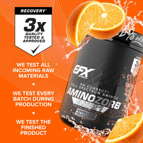 EFX Sports Aminozorb Elite 21 en poudre sur une cuillère