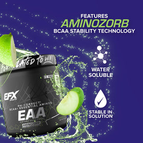 EFX Sports EAA Complément Amino Acides Pomme Verte avec cuillère