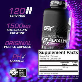 EFX Sports Kre-Alkalyn EFX avec étiquette visible
