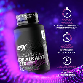 EFX Sports Kre-Alkalyn EFX, capsules en main