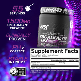 EFX Sports Kre-Alkalyn EFX Poudre 231g échantillon de mélange