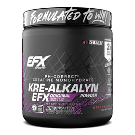 EFX Sports Kre-Alkalyn EFX Poudre 281g en vue avant avec étiquette pastèque