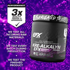 EFX Sports Kre-Alkalyn EFX Poudre 286g sur une table de sport