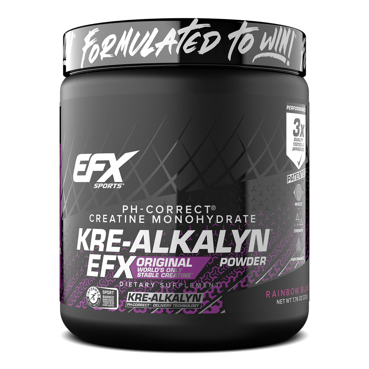 EFX Sports Kre-Alkalyn EFX Poudre 286g vue de face