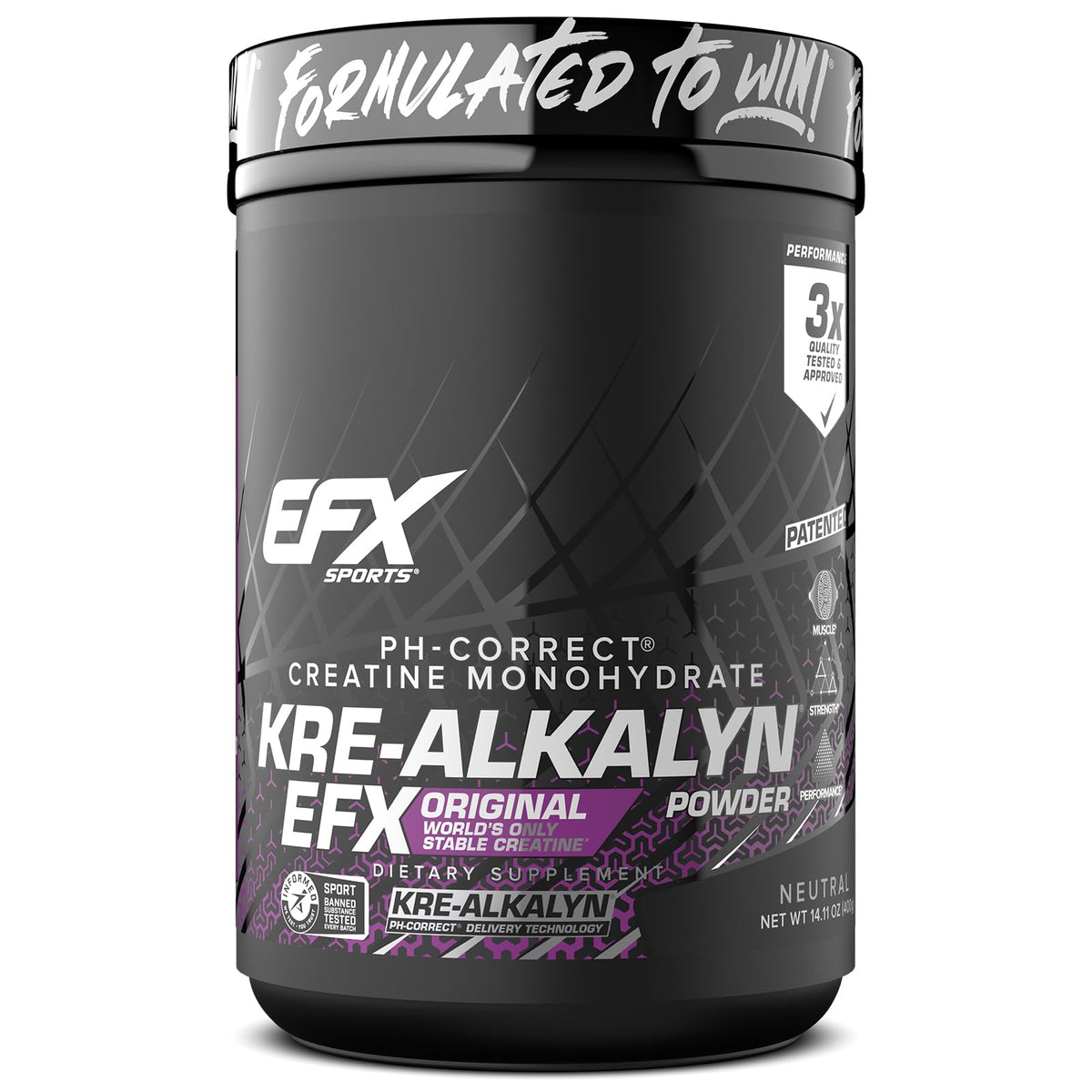 EFX Sports Kre-Alkalyn EFX Poudre 472g vue de face