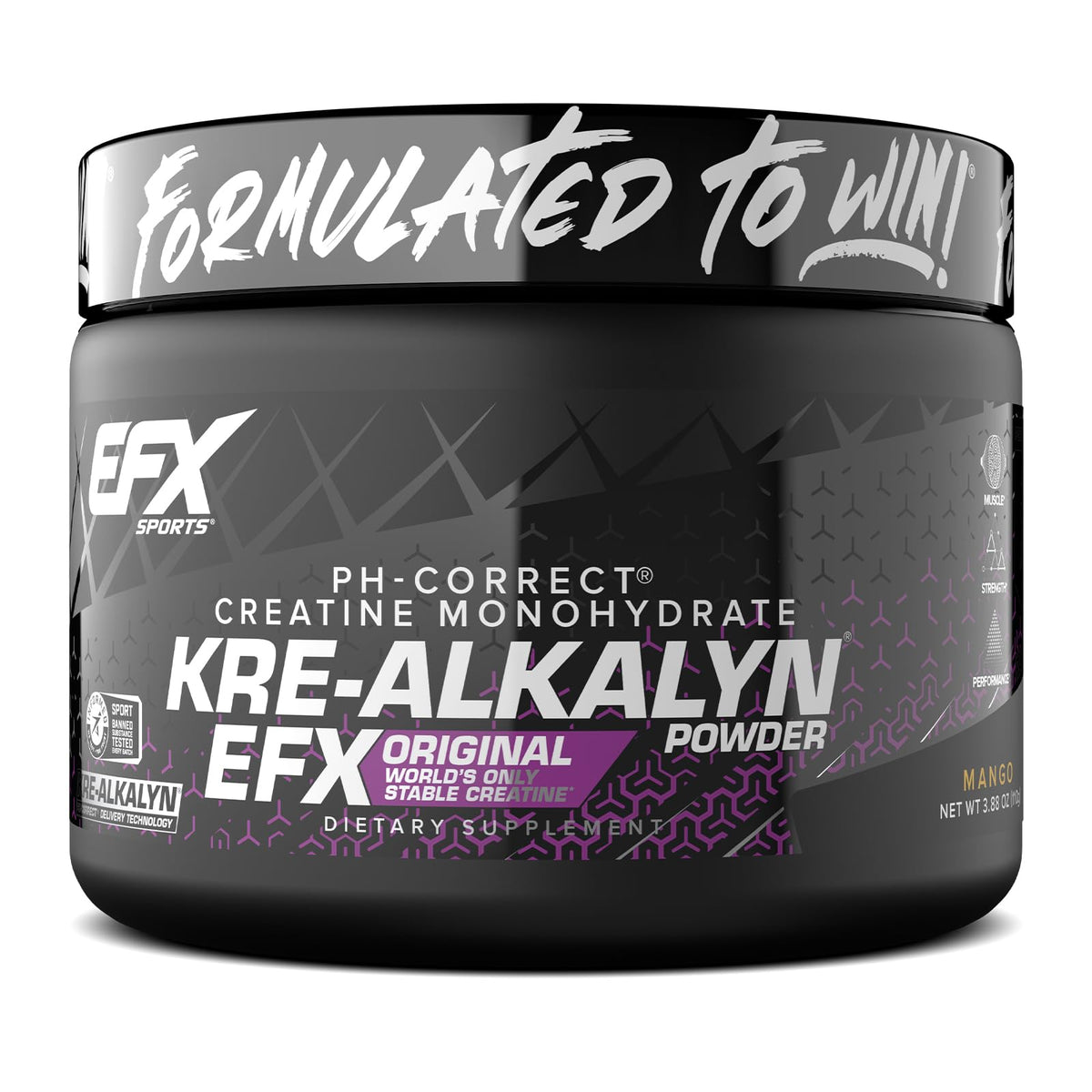 EFX Sports Kre-Alkalyn EFX Poudre Créatine 150g Saveur Mangue vue de face