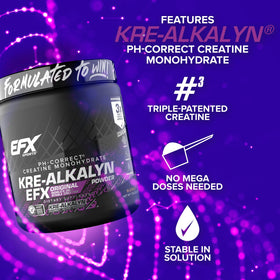 EFX Sports Kre-Alkalyn EFX Poudre Créatine Monohydrate 110 Portions avec cuillère de dosage