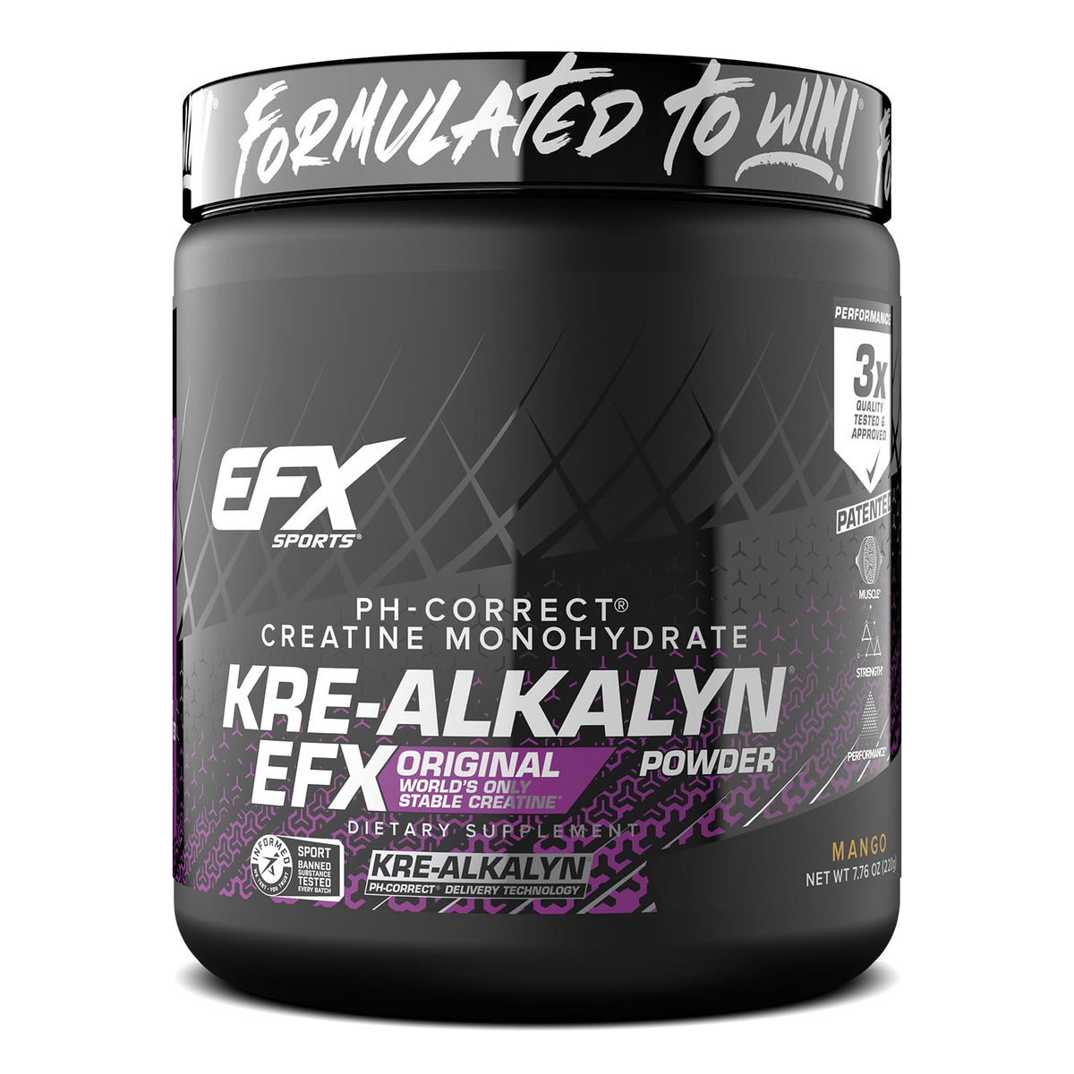 EFX Sports Kre-Alkalyn EFX Poudre Créatine Monohydrate 110 Portions vue de face