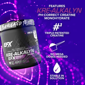 EFX Sports Kre-Alkalyn EFX Poudre dans un shaker avec de l'eau
