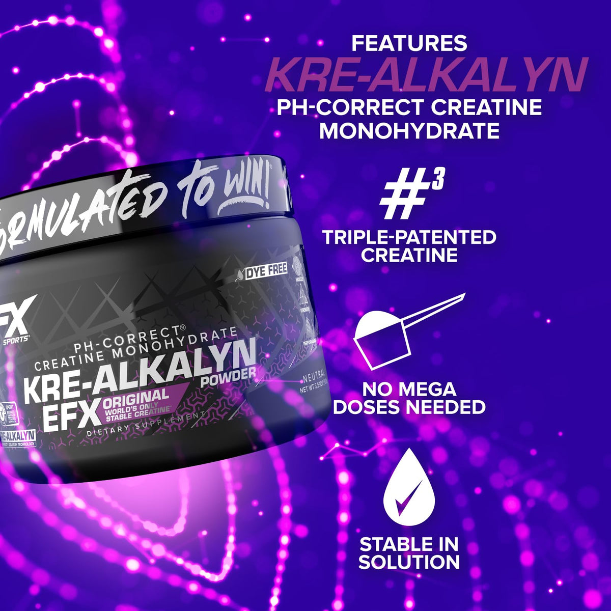 EFX Sports Kre-Alkalyn EFX Poudre étiquette produit