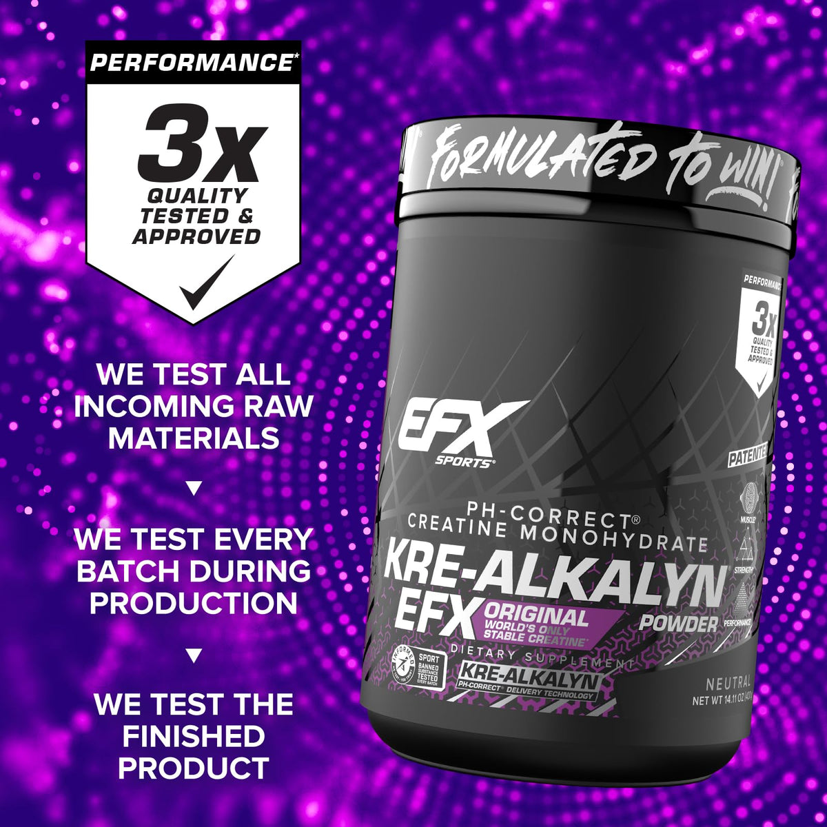 EFX Sports Kre-Alkalyn EFX Poudre sur une table