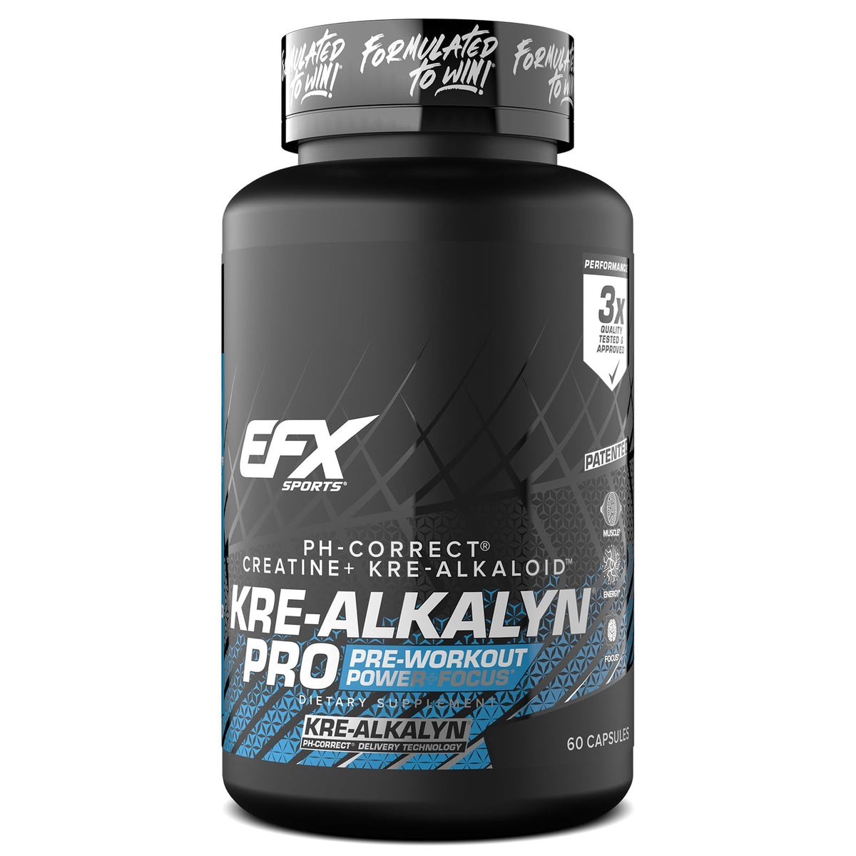 EFX Sports Kre-Alkalyn Pro 60 capsules vue de face