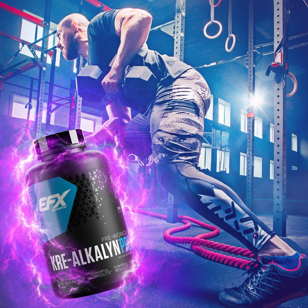 EFX Sports Kre-Alkalyn Pro avec capsules à côté