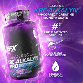 EFX Sports Kre-Alkalyn Pro avec étiquette visible