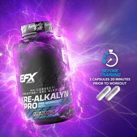 EFX Sports Kre-Alkalyn Pro créatine monohydrate en main