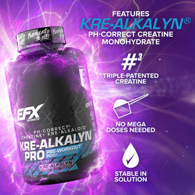 EFX Sports Kre-Alkalyn Pro créatine monohydrate vue de côté
