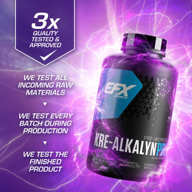 EFX Sports Kre-Alkalyn Pro montrant la taille des capsules