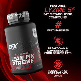 EFX Sports Lean Fix Xtreme étiquette avec informations nutritionnelles
