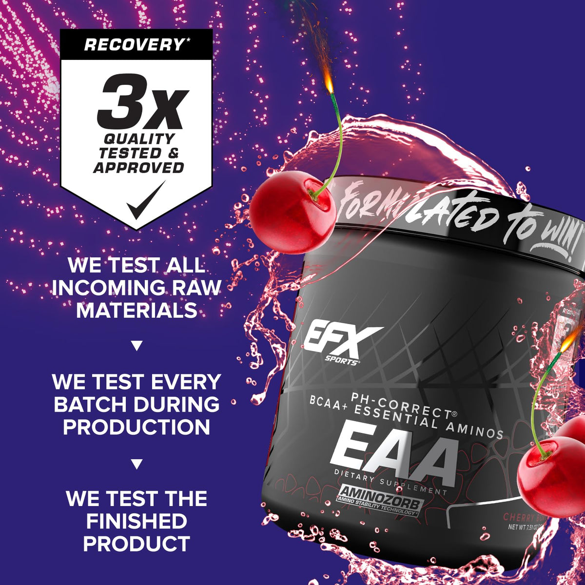 EFX Sports Training Ground EAA, détails des ingrédients sur l'emballage