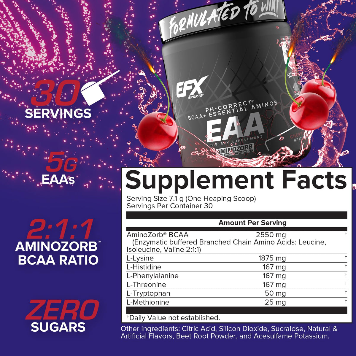 EFX Sports Training Ground EAA, poudre dans un verre avec de l'eau