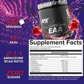 EFX Sports Training Ground EAA, poudre dans un verre avec de l'eau